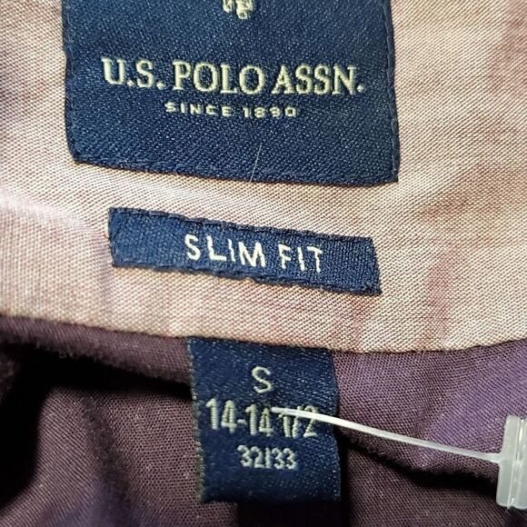 Us Polo Association Purple Slim Fit Button Up Shirt - Picture 5 of 6